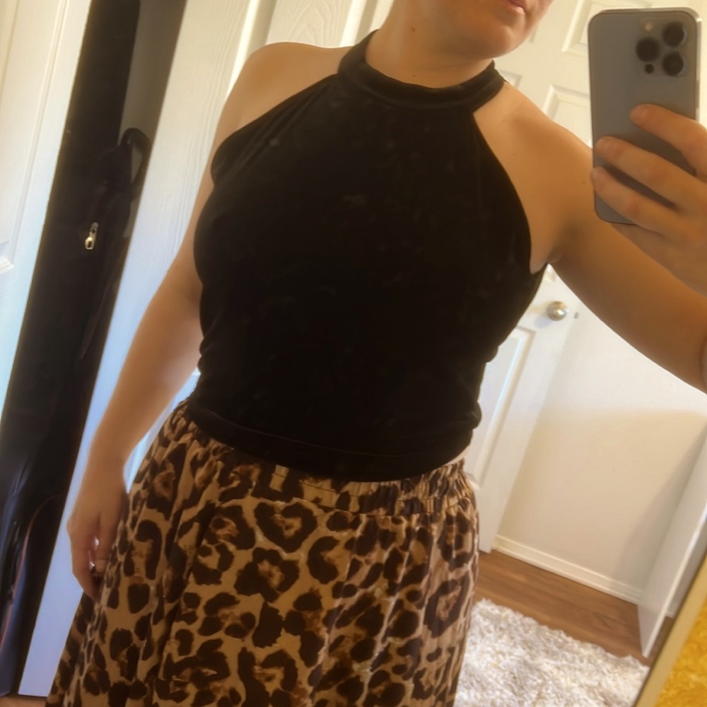 Black Velvet Crop Top